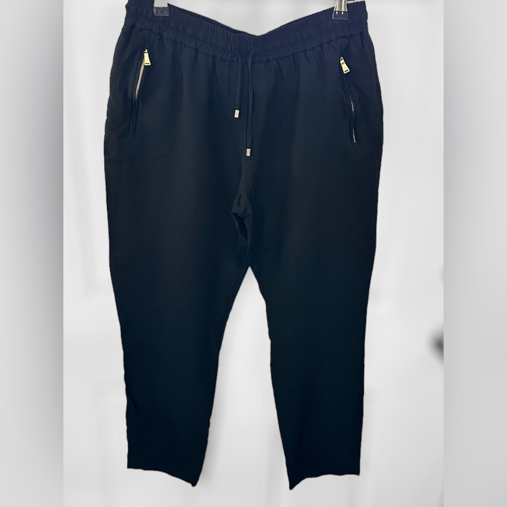 EUC Georges Rech Paris Women's Black Elastic Waist Trouser Pants - Size 12